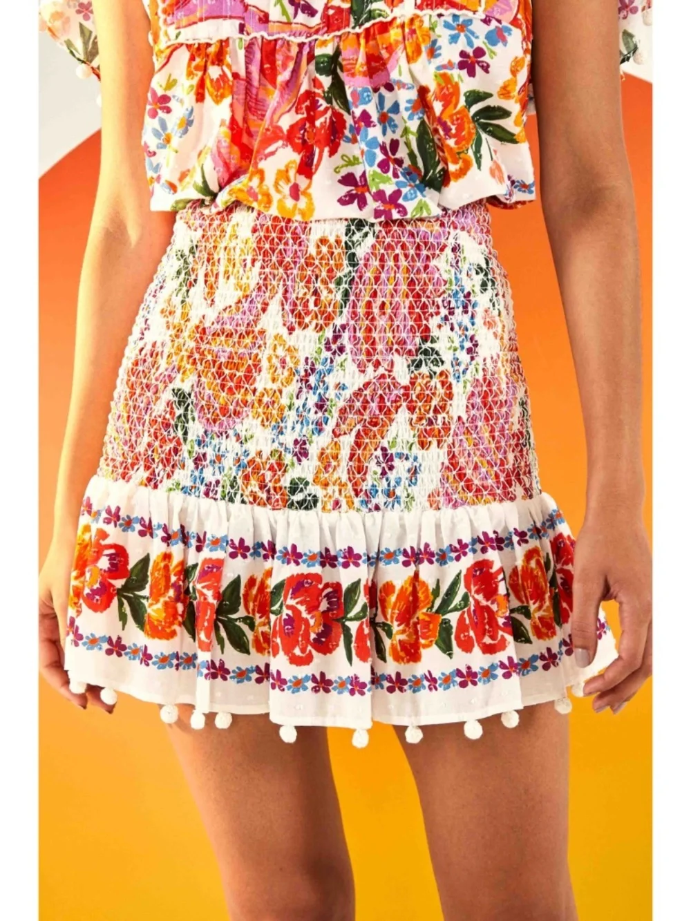 NEW Anthropologie Farm Rio Spring Bananas Mini Skirt Medium